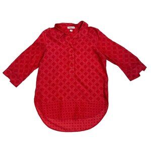 Coldwater Creek tunic top women's M pink blouse patterned